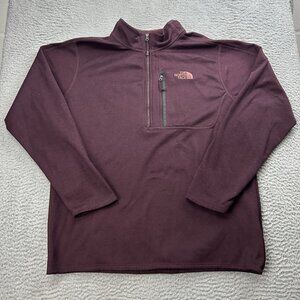 North Face Canyonlands Maroon Red Quarter Zip Size XL Mens